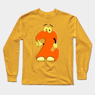 Number 2 Smiley Monogram Face Emoji Shirt for Men Women Kids Long Sleeve T-Shirt